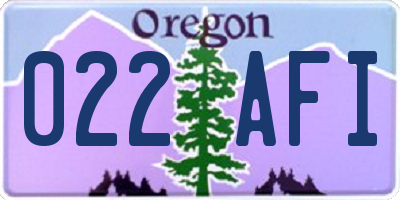 OR license plate 022AFI