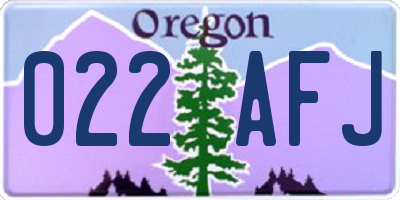 OR license plate 022AFJ