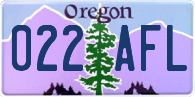 OR license plate 022AFL