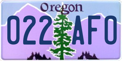 OR license plate 022AFO