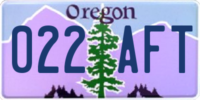 OR license plate 022AFT