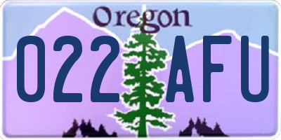 OR license plate 022AFU