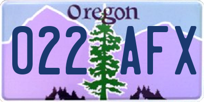 OR license plate 022AFX