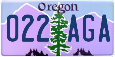 OR license plate 022AGA