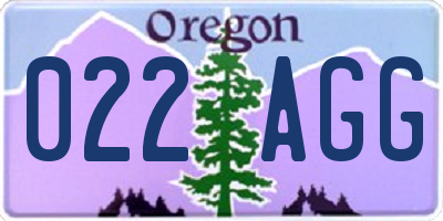 OR license plate 022AGG