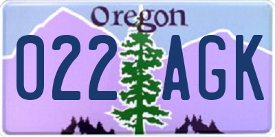 OR license plate 022AGK
