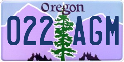 OR license plate 022AGM