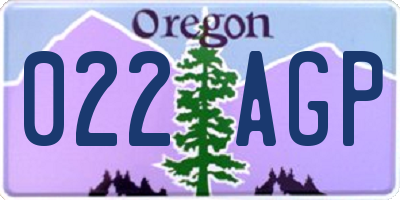OR license plate 022AGP