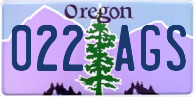 OR license plate 022AGS