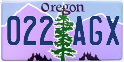 OR license plate 022AGX