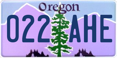 OR license plate 022AHE