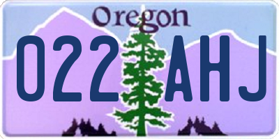 OR license plate 022AHJ