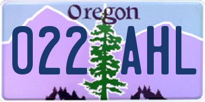 OR license plate 022AHL