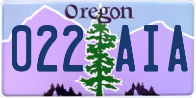 OR license plate 022AIA