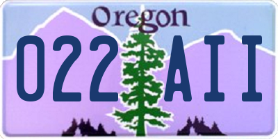 OR license plate 022AII
