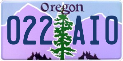 OR license plate 022AIO