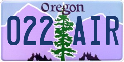 OR license plate 022AIR