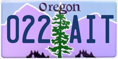 OR license plate 022AIT