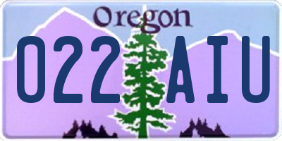OR license plate 022AIU