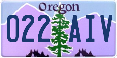 OR license plate 022AIV