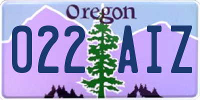 OR license plate 022AIZ