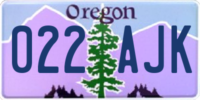 OR license plate 022AJK