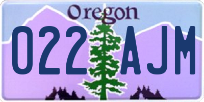 OR license plate 022AJM