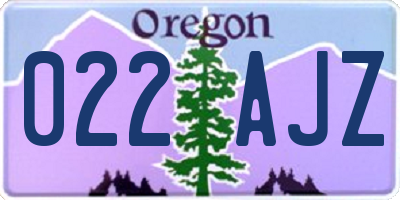 OR license plate 022AJZ