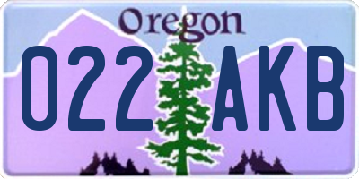 OR license plate 022AKB