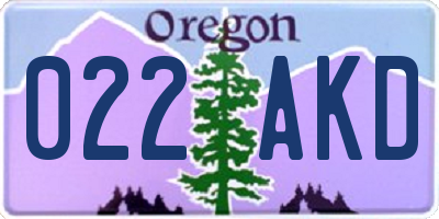 OR license plate 022AKD