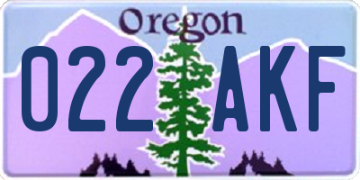 OR license plate 022AKF