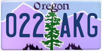 OR license plate 022AKG