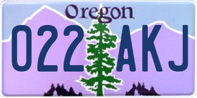 OR license plate 022AKJ