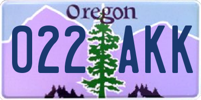 OR license plate 022AKK