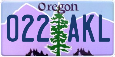 OR license plate 022AKL