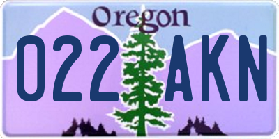 OR license plate 022AKN