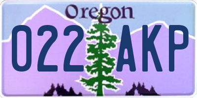 OR license plate 022AKP
