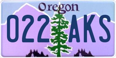 OR license plate 022AKS