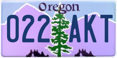 OR license plate 022AKT