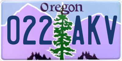OR license plate 022AKV