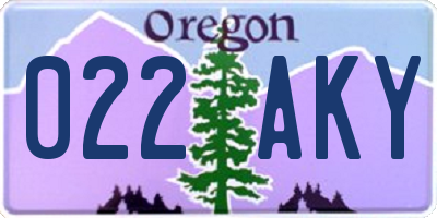 OR license plate 022AKY