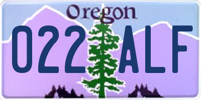 OR license plate 022ALF