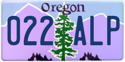 OR license plate 022ALP
