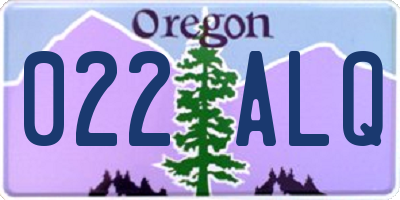 OR license plate 022ALQ