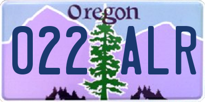 OR license plate 022ALR