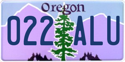 OR license plate 022ALU
