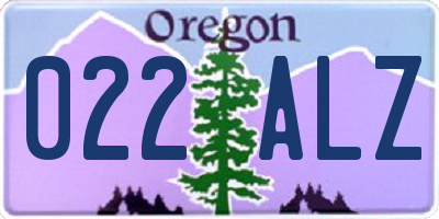 OR license plate 022ALZ