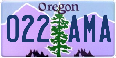 OR license plate 022AMA