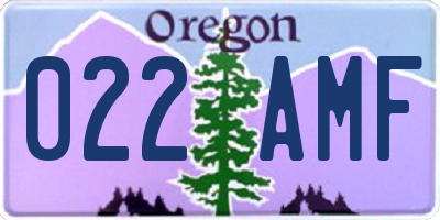 OR license plate 022AMF