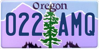 OR license plate 022AMQ